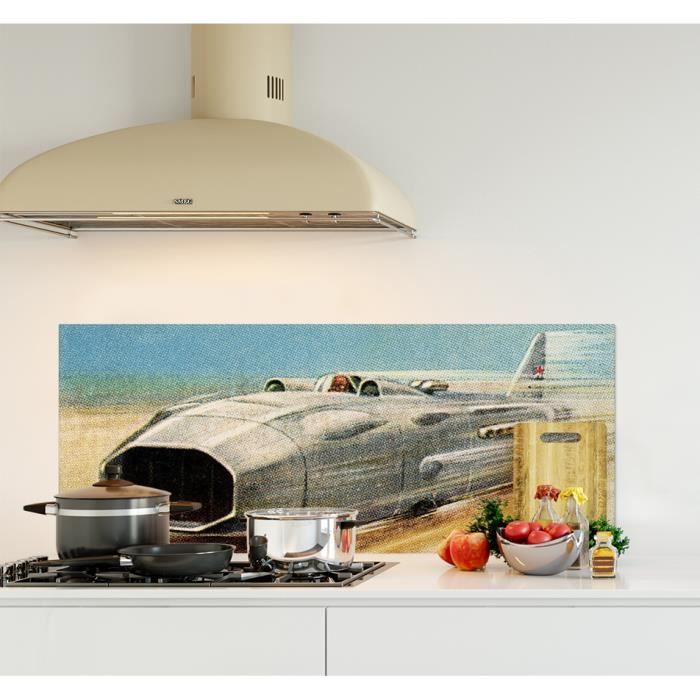 credence de cuisine adhesive en panneau composite aluminium land speeder avec trame l 120 x h 50 cm cdiscount bricolage