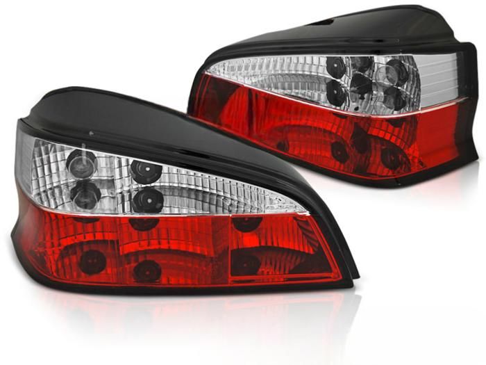 Paire de feux arrière Peugeot 106 de 1996 a 2003 Rouge Blanc-36870126