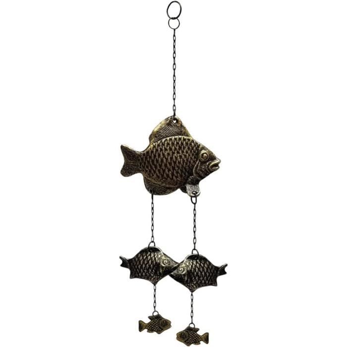 Carillon de vent vintage en fonte Jardin De Jardin N943 Poisson