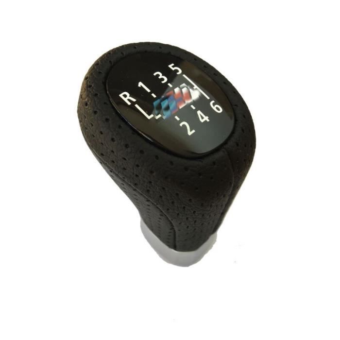 Pommeau De Levier De Vitesse Chromé Mat Pour BMW X1 E84, X3 E83, X5 E53 - Design Noir Et Chrome, 6 Vitesses, Longueur 9,5 Cm, Montage Facile