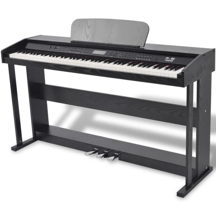Queencd Piano Numerique Avec Pedales 88 Touches Noir Panneau Melamine Instruments De Musique Cadeau Pas Cher Achat Vente Piano Cdiscount