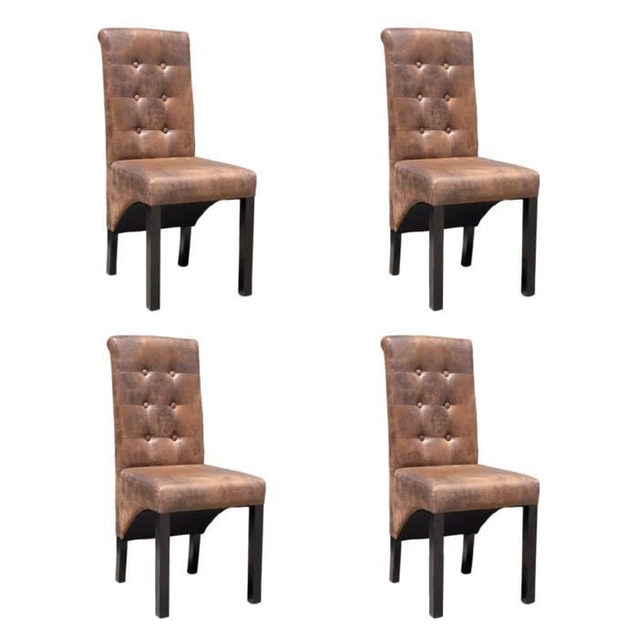Chaise de salle à manger 4 pcs Cuir synthétique - Achat / Vente chaise