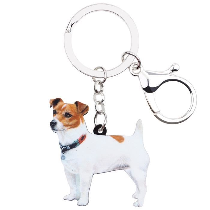 Beau Acrylique Jack Russell chien porte cles anneau porte cles femmes fille sac a main voiture charmes Animal Je Acrylique Jack Cdiscount Bagagerie Maroquinerie