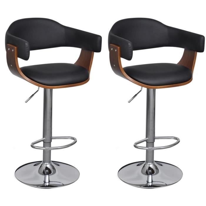lot de 2 tabouret de bar mgd - chaise de bar fauteuil de bar style scandinave similicuir