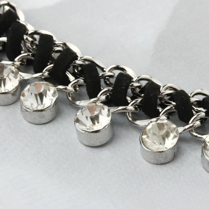 Ras de cou en strass, bijoux vintage des années 60, collier Rivière en