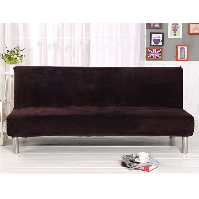 Housse De Clic-clac Extensible Sans Accoudoirs, Noir, 160-195 Cm, Polyester