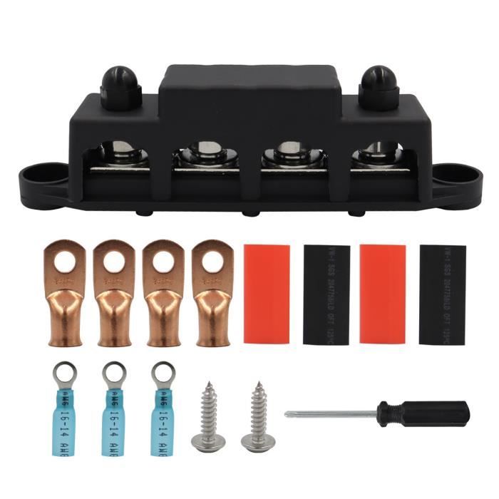 Barre De Distribution électrique (bus Bar) Marine 12V 200A - À Goujon Unique Isolé, Taille M8 (5/16")