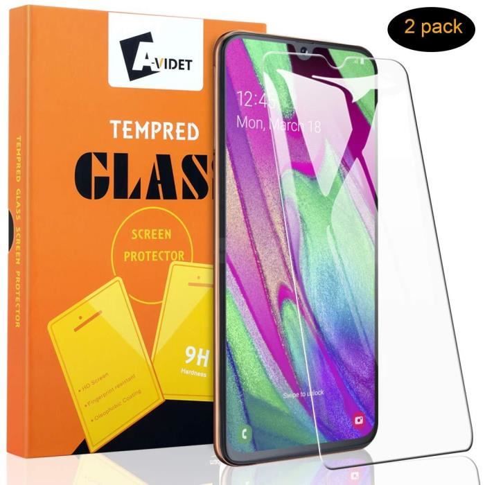 2 Pi/èces Verre Tremp/é Film Protecteur pour Samsung Galaxy A40 Sans Bulles dair SONWO Galaxy A40 Film Protection d/écran, Anti Rayures