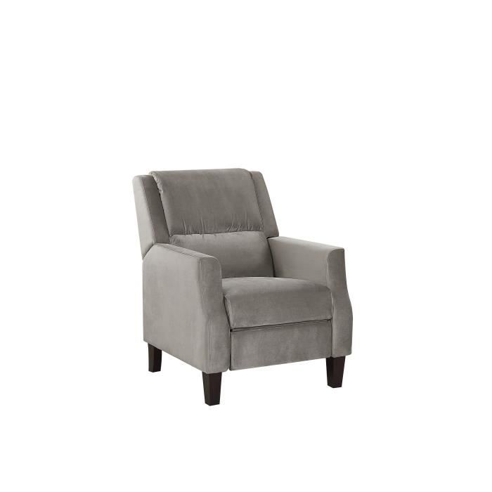 fauteuil de relaxation en velours gris egersund