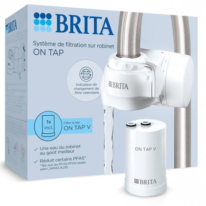 BRITA - ON TAP Système de filtration sur robinet (4 mois) - x1 filtre ON TAP V