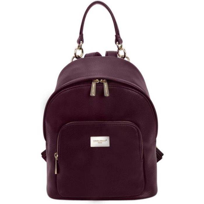 David Jones Sac a Dos Ville Femme Petite Taille Cartable Cuir PU Fille Fashion Backpack Mode Tendance Chic Sac Epaule Rouge