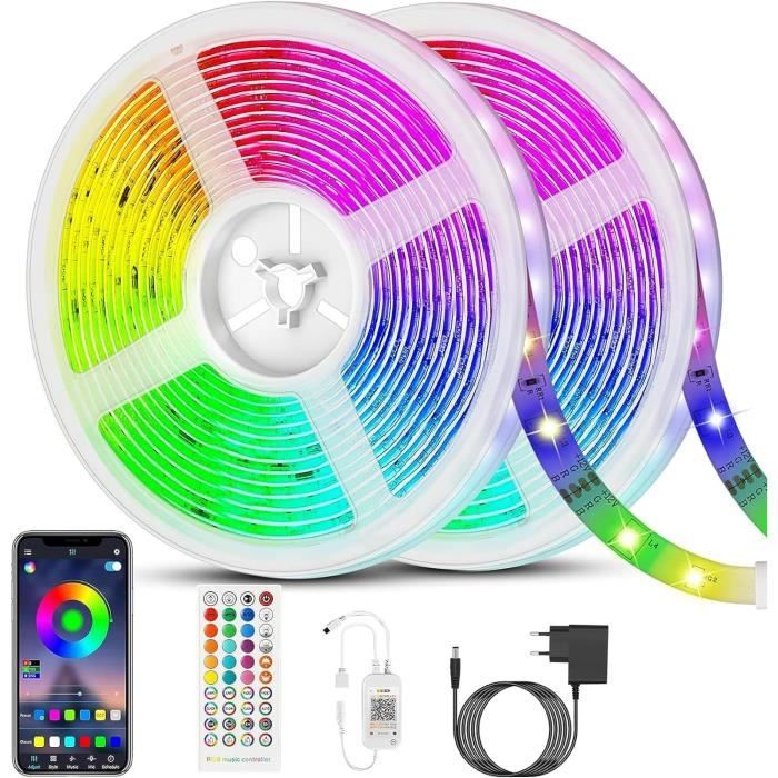 Ruban LED 5M, Bande LED RGB Multicolore Musical avec Télécommande