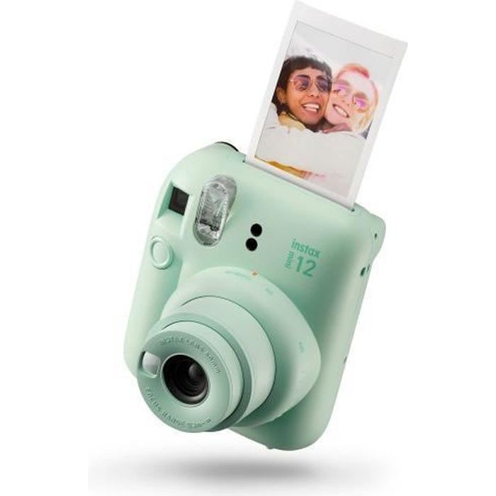 Appareil photo instantané FUJIFILM Instax Mini 12 en vert menthe, photos lumineuses avec exposition automatique, idéal pour les gros