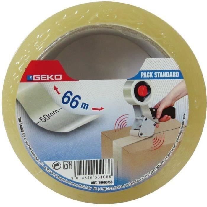 Adhésif emballage - 50 mm x 66 m - transparent