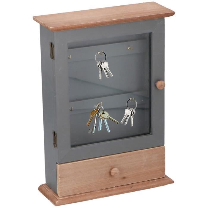 Boite Armoire à Clés Murale Rangement des clefs En Bois Design