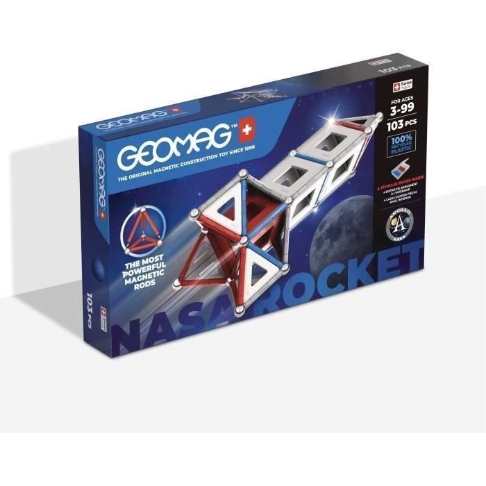 Jeu de construction magnétique GEOMAG Classic Panels Fusée NASA 103 pièces Magnétique Dès
