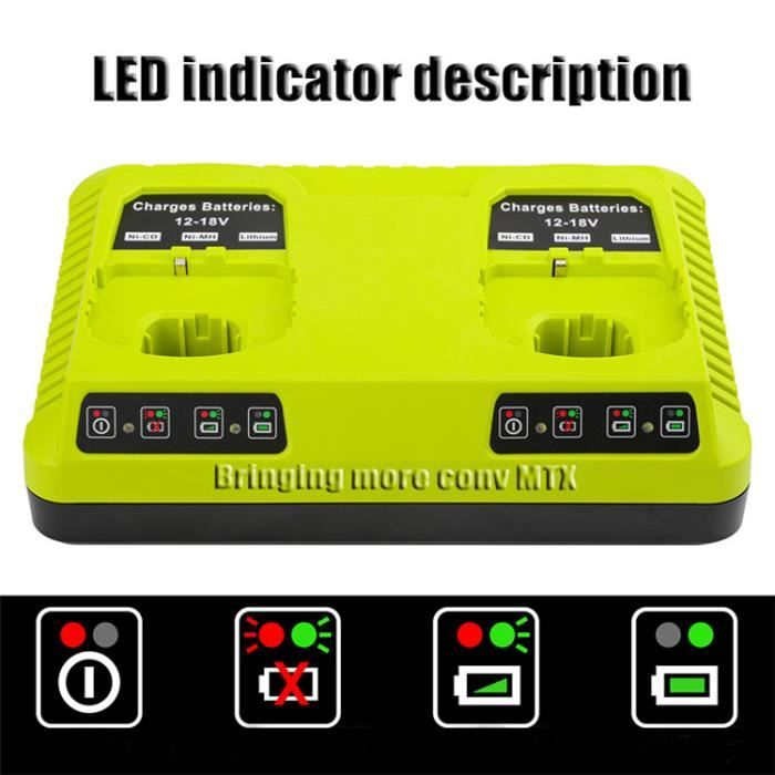 Chargeur de batterie RYOBI - P117 - Li-ion, NI-CD, NI-MH - 12V 14.4V
