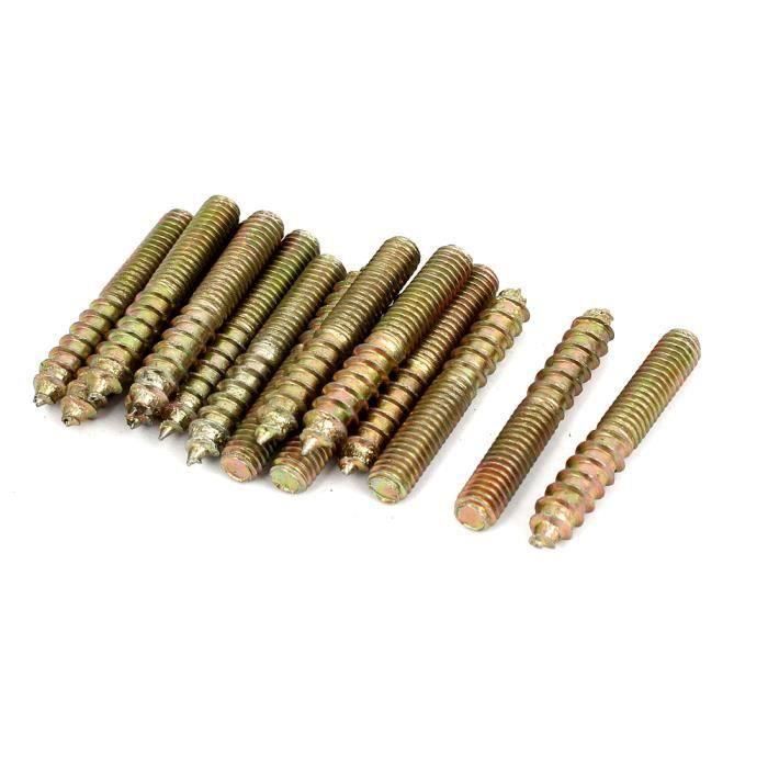 10 Goujons Filetés Double Extrémité M6 X 59 Mm - Tige Filetée M6 Des Deux Côtés, Pour Boulonnage, Uxcell