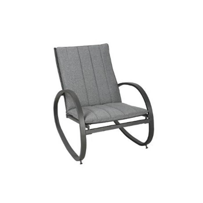 fauteuil de jardin bascule - hesperide - nevada - aluminium - gris - contemporain