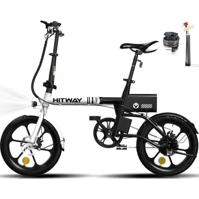 HITWAY Velo electrique Pliable 16 E Bike Moteur 250W avec Batterie Amovible 36V 6 0Ah Autonomie Max 25 60KM