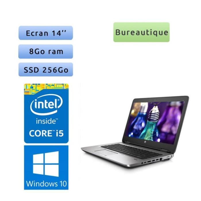 HP ProBook 640 G2 - Windows 10 - i5 8Go 256Go SSD - Webcam - Ordinateur Portable PC Noir