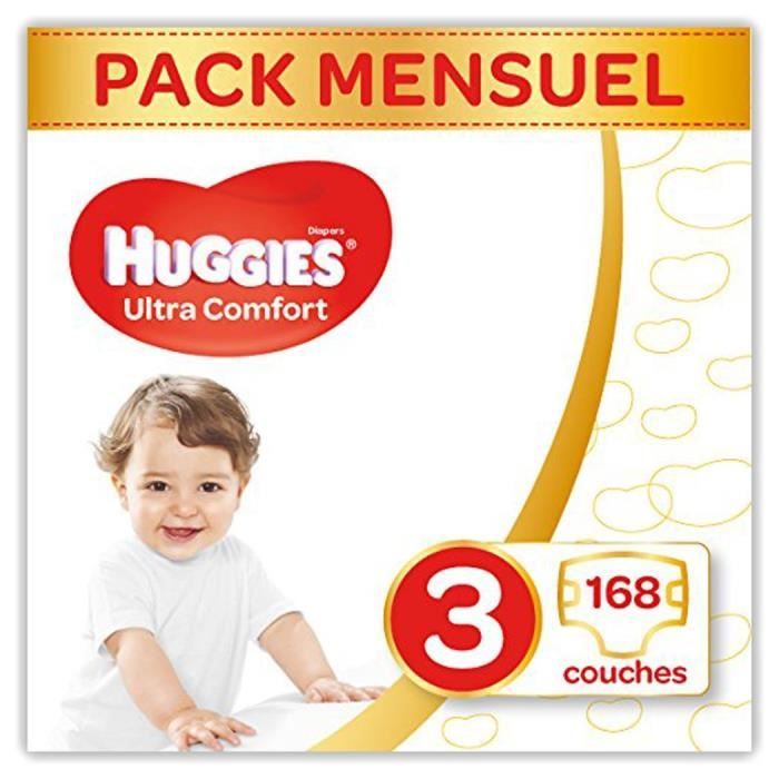 Huggies Ultra Comfort Couches Bébé unisexe Taille 3 (49 kg) x168