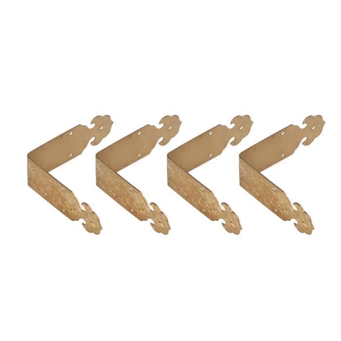 12 Protecteurs D'Angle Décoratifs Métal Pour Meubles - Coins Boîte Table Or