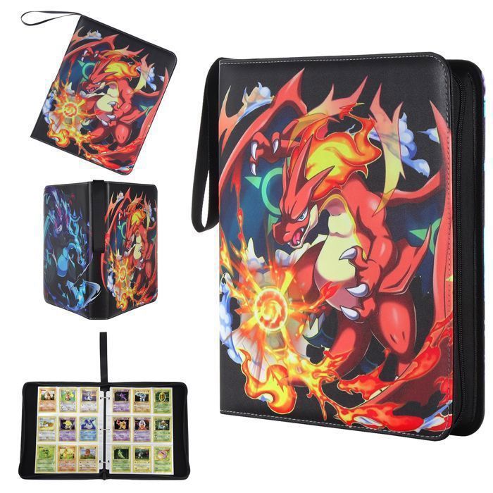 Classeur Pokémon 900 Cartes – 50 Pages Transparentes – Étui Rigide EVA – Dragonne – Cadeau Collector