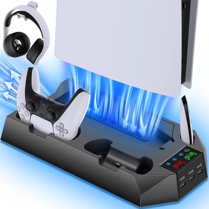PS5 Support Ventilateur de Refroidissement, Double Chargeur