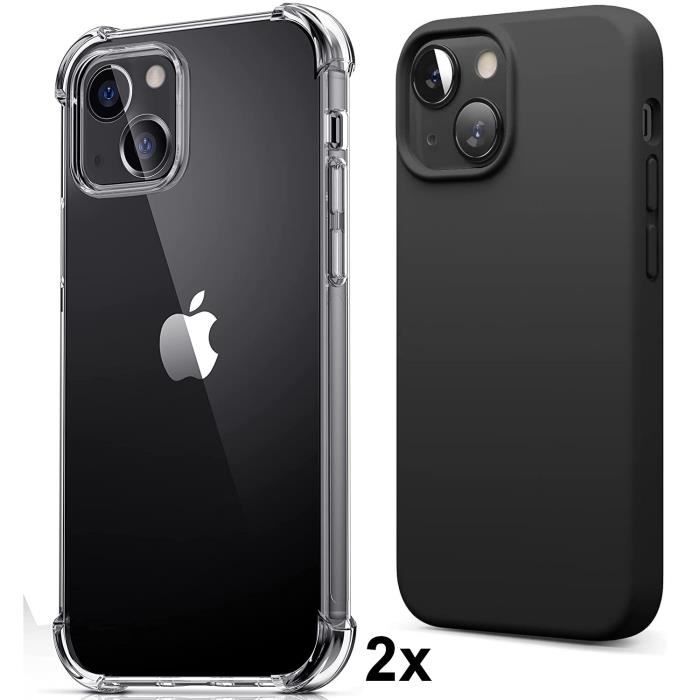 Coque Silicone TPU Noire + 2 Verres Trempés Pour IPhone 13 Pro Max - Marque Little Boutik, Neuve