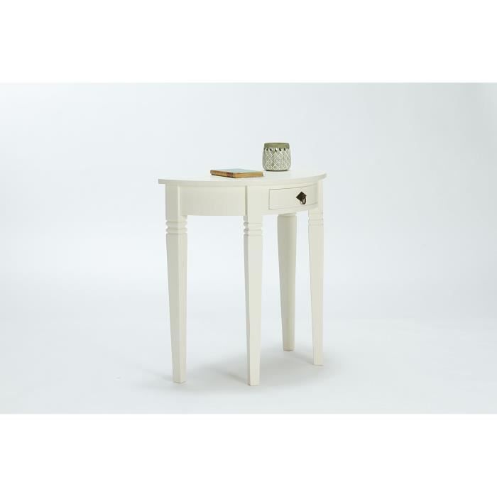 Table Console Catana Demi Lune En Pin Blanc Massivum Achat