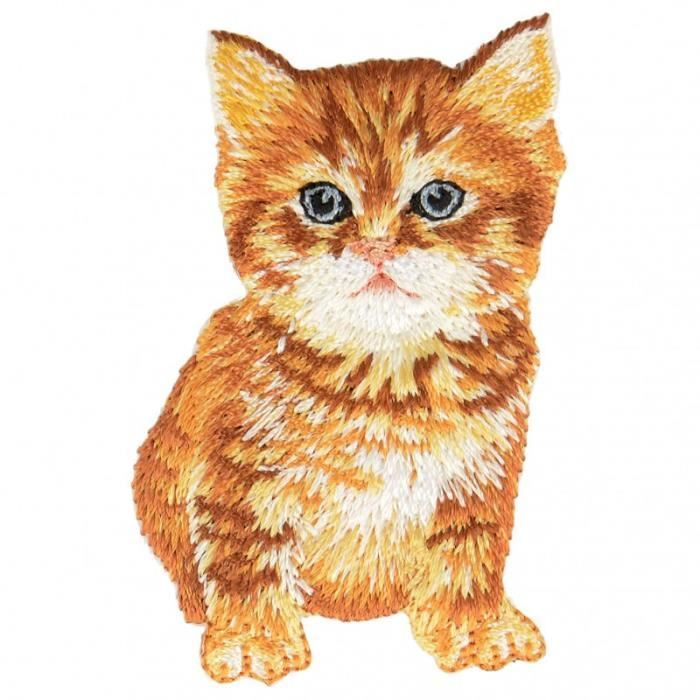 Ecusson Thermocollant Chat Roux 3 5 Cm X 6 Cm Cdiscount Beaux Arts Et Loisirs Creatifs