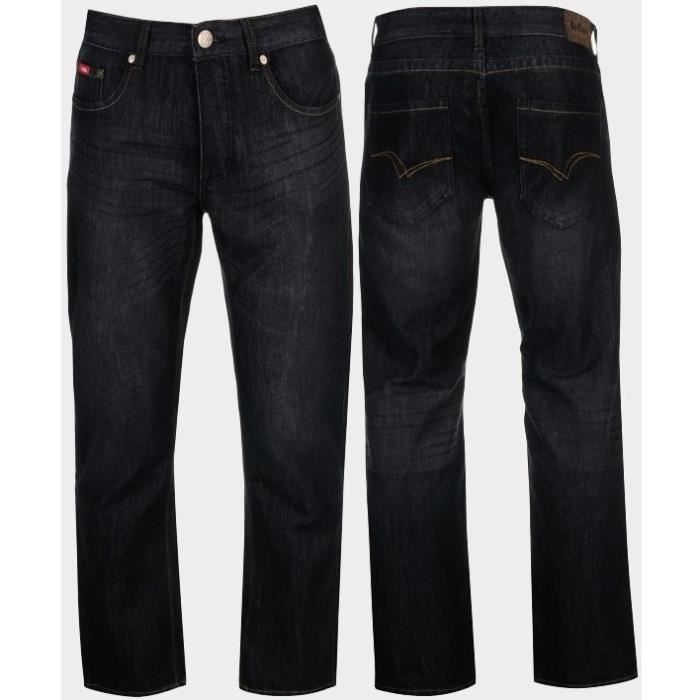 Lee Cooper Jean Homme Noir coupe droite du 40 au 48 Noir Cdiscount Pret a Porter