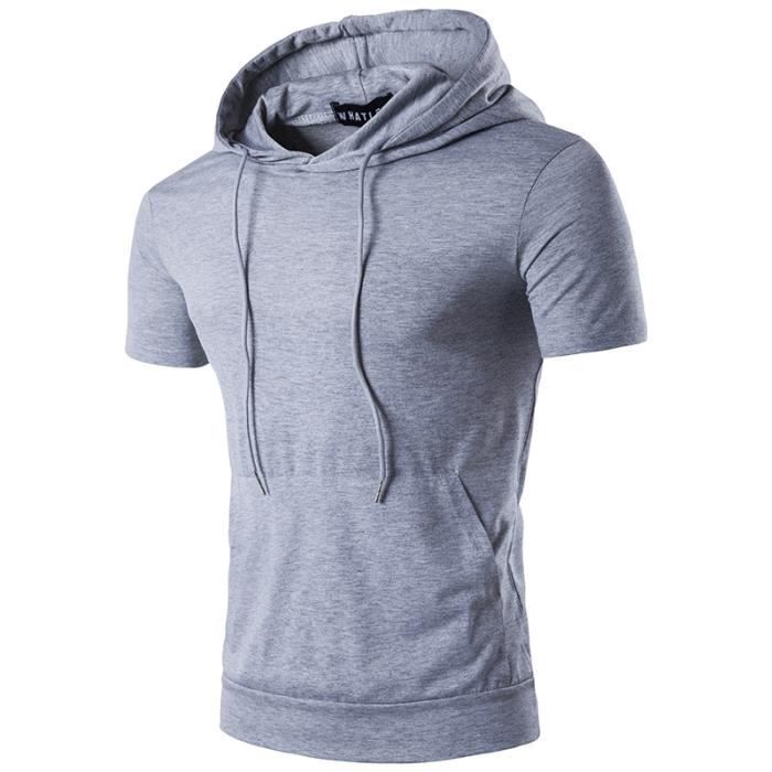 T-Shirt Capuche Manche Courte Gymshark Marque Sport ...