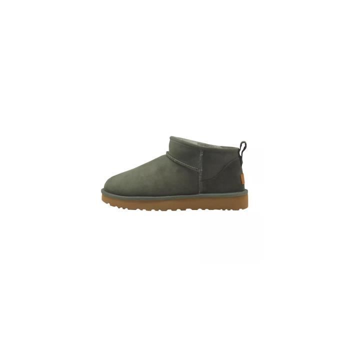 Botte Femme ZZZ BELT UGG CLASSIC ULTRA MINI Kaki Cuir