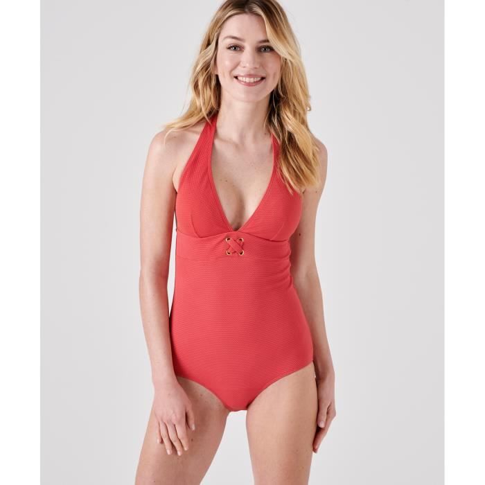 Maillot de bain Damart Maillot de bain bretelles a nouer Perfect Fit by Damart Corail Corail Cdiscount Pret a Porter