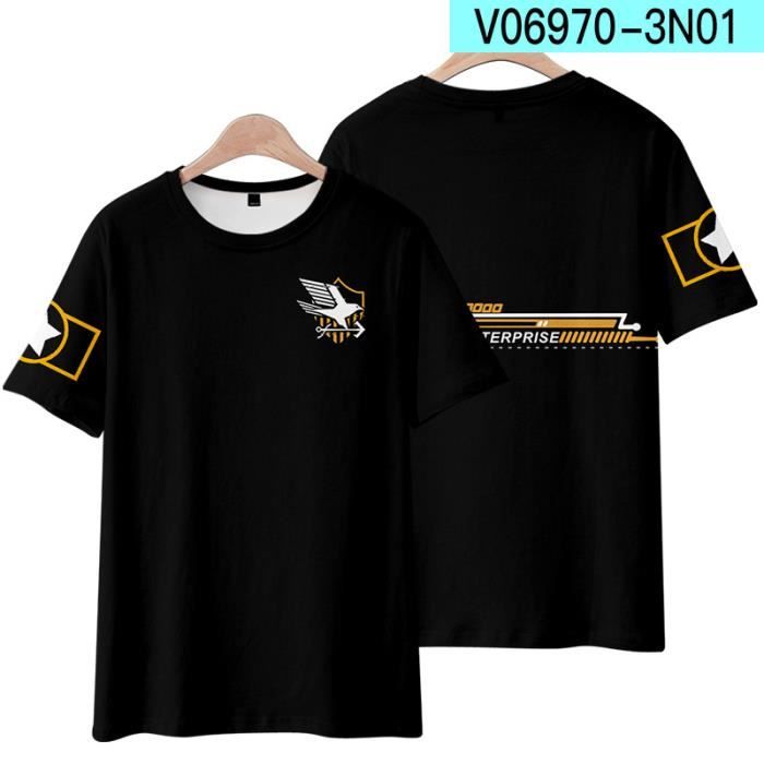 T shirt japon anime,Tee-Shirt Homme Jeu Azur Voie 3D Impression drôle T-shirt Hommes D'été Décontracté T-shirt Masculin Hipster Hip