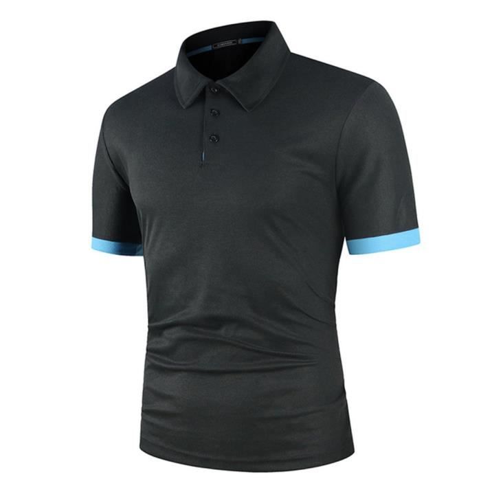 Polo homme manches courtes marque luxe casual streetwear polo fashion Noir Cdiscount Pret a Porter