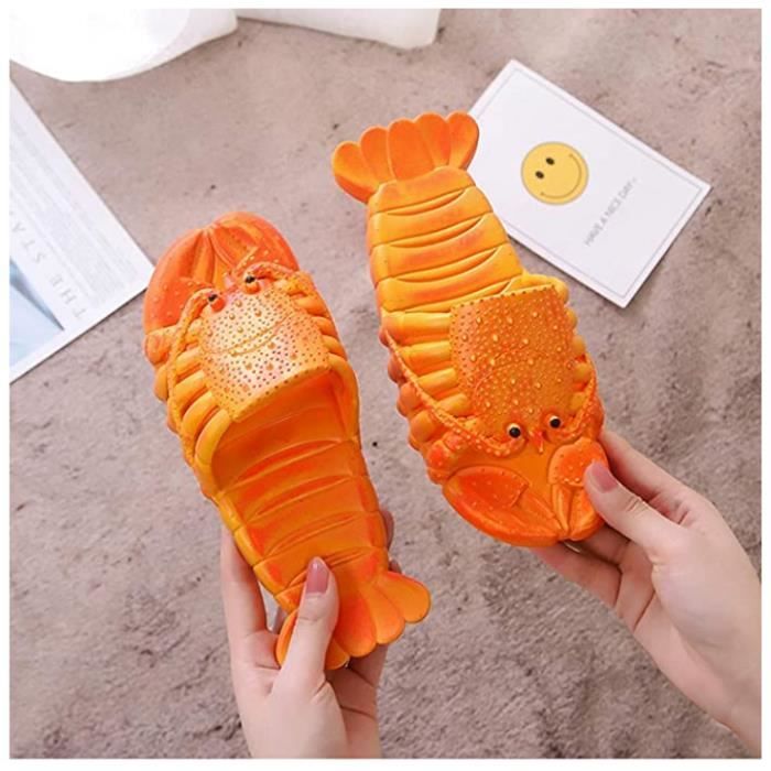 Pantoufles D'été pour Femmes Pantoufles De Homard Pantoufles De Plage Sandales Et Pantoufles à Semelles Souples Antidérapantes Pantoufles De Salle De 