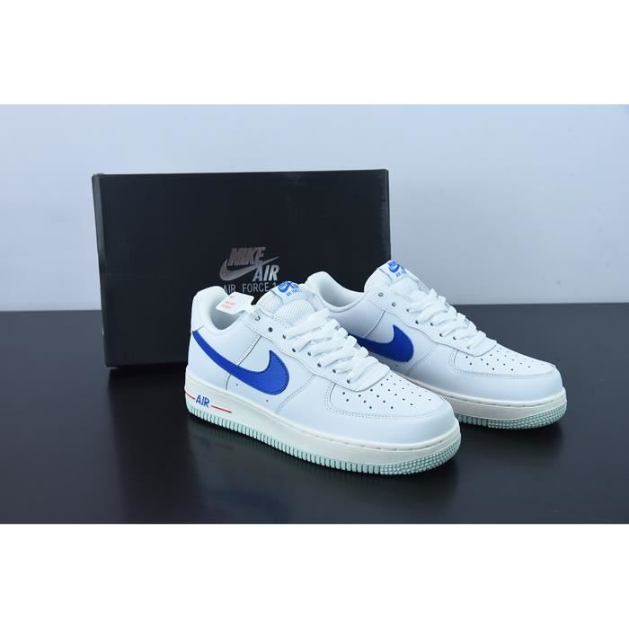 BASKETS Niike Airs Forces 1 07 Low White Blue Red DX2660 100 AF1