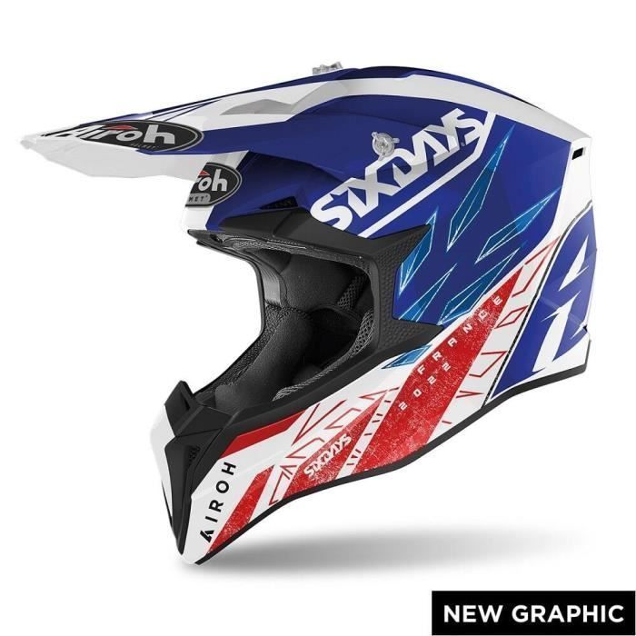 Casque moto cross Airoh Wraap Six Days 2022 France - gloss - XS