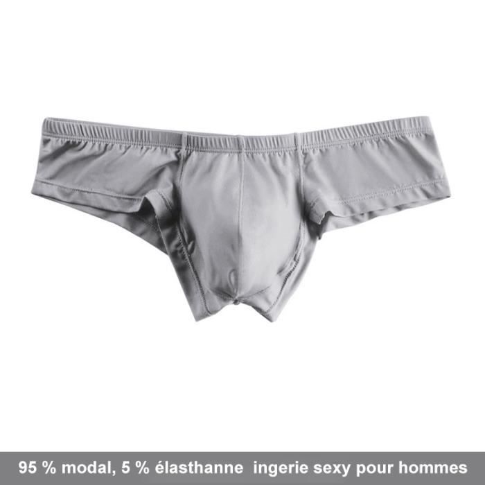 Sous vetements masculins sexy en modal Culotte Gay antiderapante a sechage rapide sous vetements pour hommes Gris Cdiscount Pret a Porter