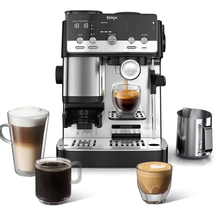 Machine à café compacte 2 en 1 NINJA Luxe - ES301EU - BaristaAssist espresso et filtre - Noir & Inox