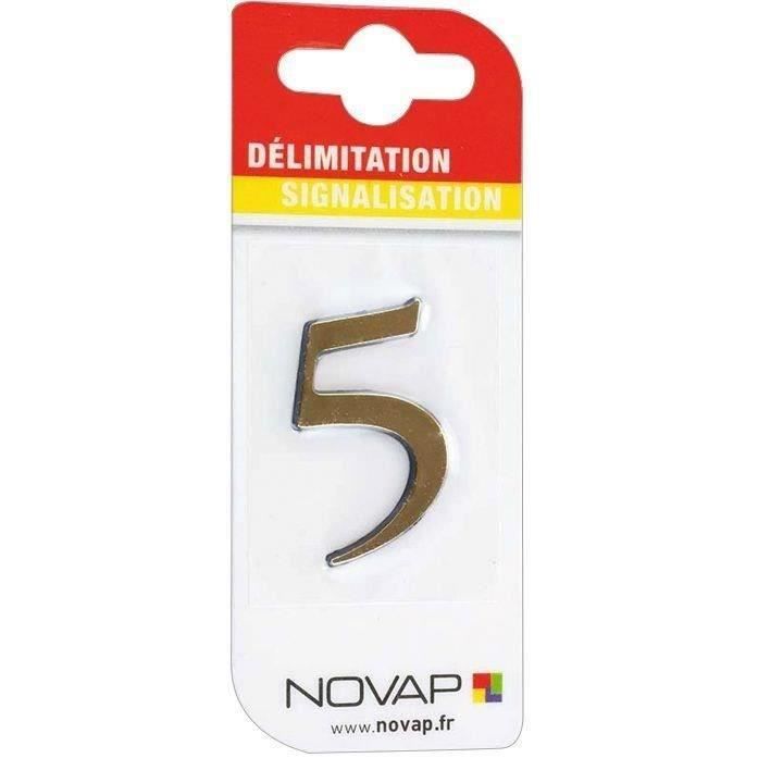 Chiffre autocollant 5 40mm or sur carte