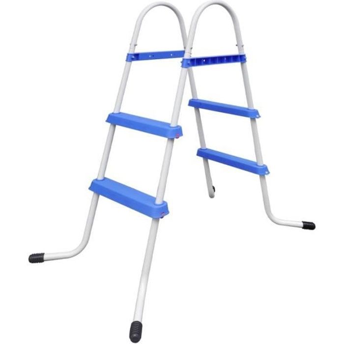 Escalier de Piscine en Plastique avec 2 Rampes, 3 Marches Antidérapantes, Capacité de Charge 181,4 kg, pour Piscines Creusées Hors Sol 91,4-122 cm, Terrasse, Maison, Intérieur, Extérieur, Taupe | FR