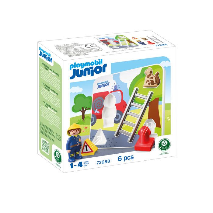 PLAYMOBIL Junior 72088 Puzzle pompiers 6 pièces Dès 1 an