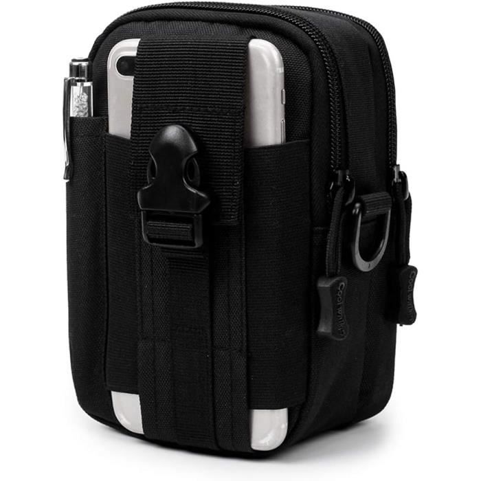 Sacoche Ceinture Tactique TRIWONDER – Poche MOLLE Pour Téléphone, Randonnée, Cyclisme – Oxford 800D, Noir, Léger Et Résistant