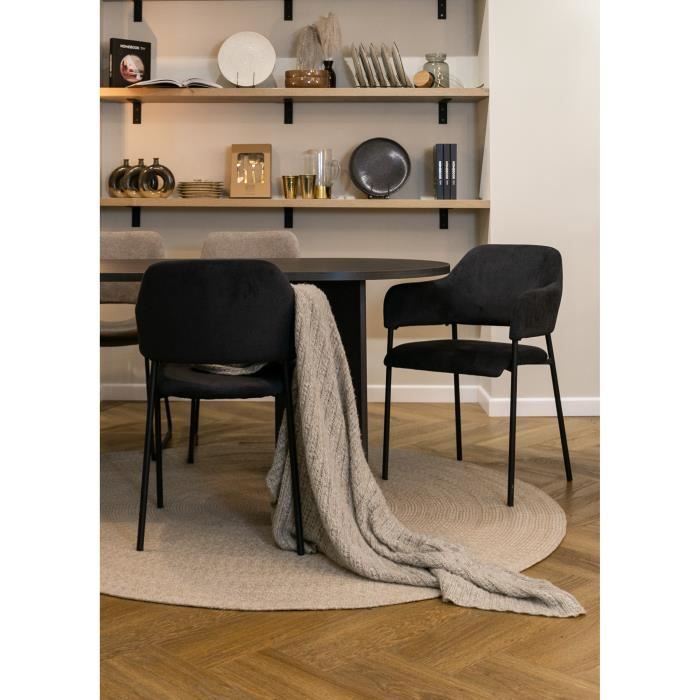 chaise tapissée avec accoudoirs - azhai - graphite