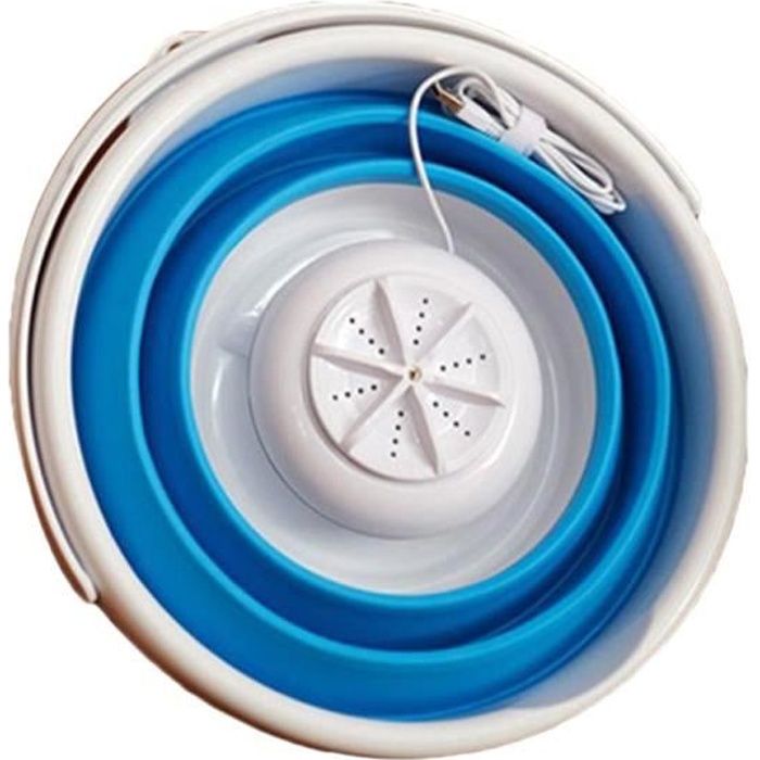 Machine à laver portable - SODIAL - Mini ultrasonique - Seau pliable - Alimentation USB - Portable léger