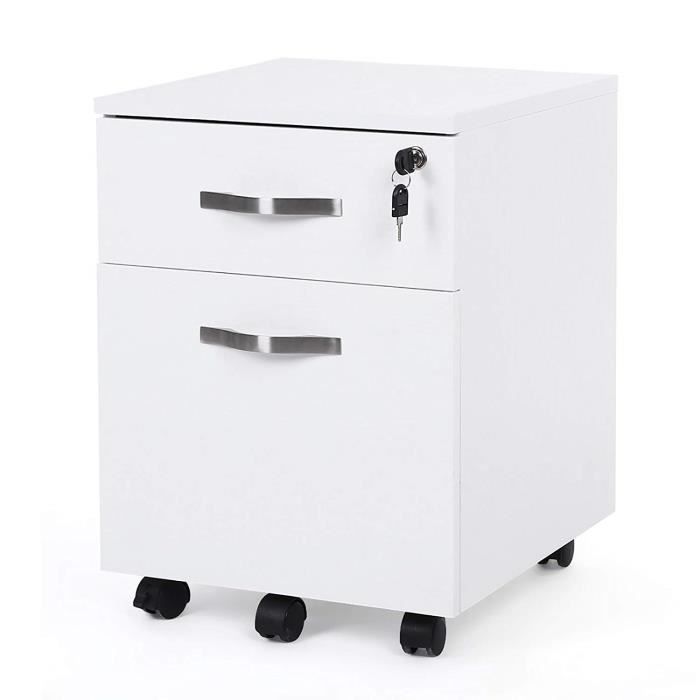 Songmics Caisson De Bureau 2 Tiroirs Avec Roulettes Caisson De Rangement Pour Dossiers Suspendus Blanc Lcd22w Achat Vente Caisson De Bureau Songmics Caisson De Bureau 2 T Cdiscount
